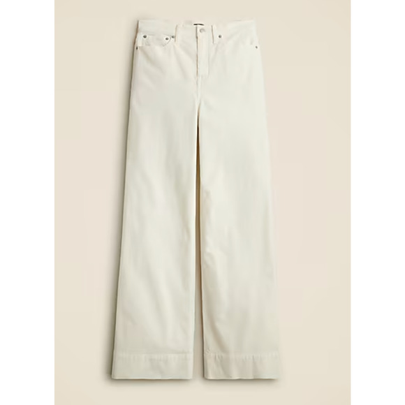 J Crew Wide Leg Corduroy Trousers 30 30P P30 10 White NWT Pant Cord BT929 J.Crew - Picture 4 of 5